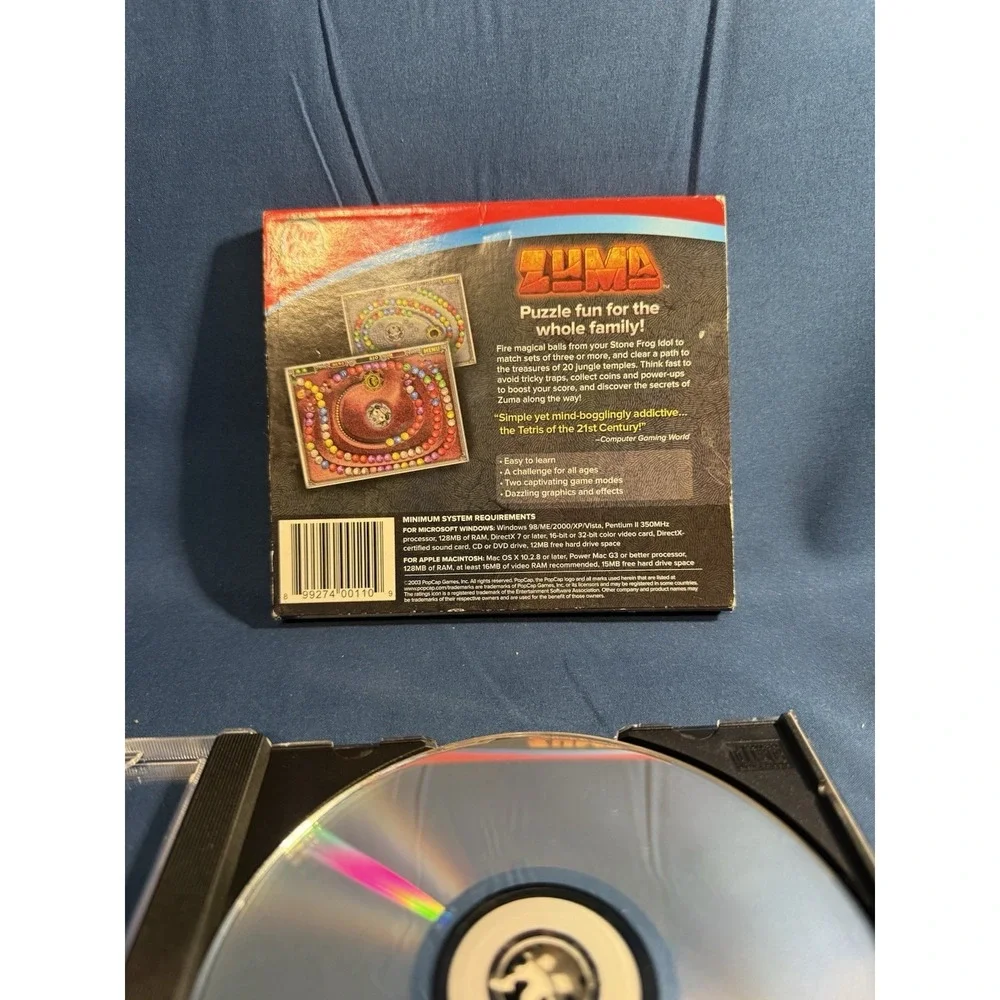 ZUMA Win; Mac Video Game Software (2003 PopCap CD) Puzzle Fun For Whole Family